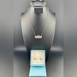 Checked Necklace & Earrings 
Touchstone Crystal by Swarovski